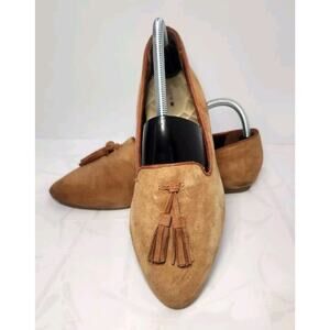 Birdies The Blackbird Ginger Tassel Women Sz 9.5 Brown Camel Suede Loafers Flats